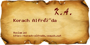 Korach Alfréda névjegykártya